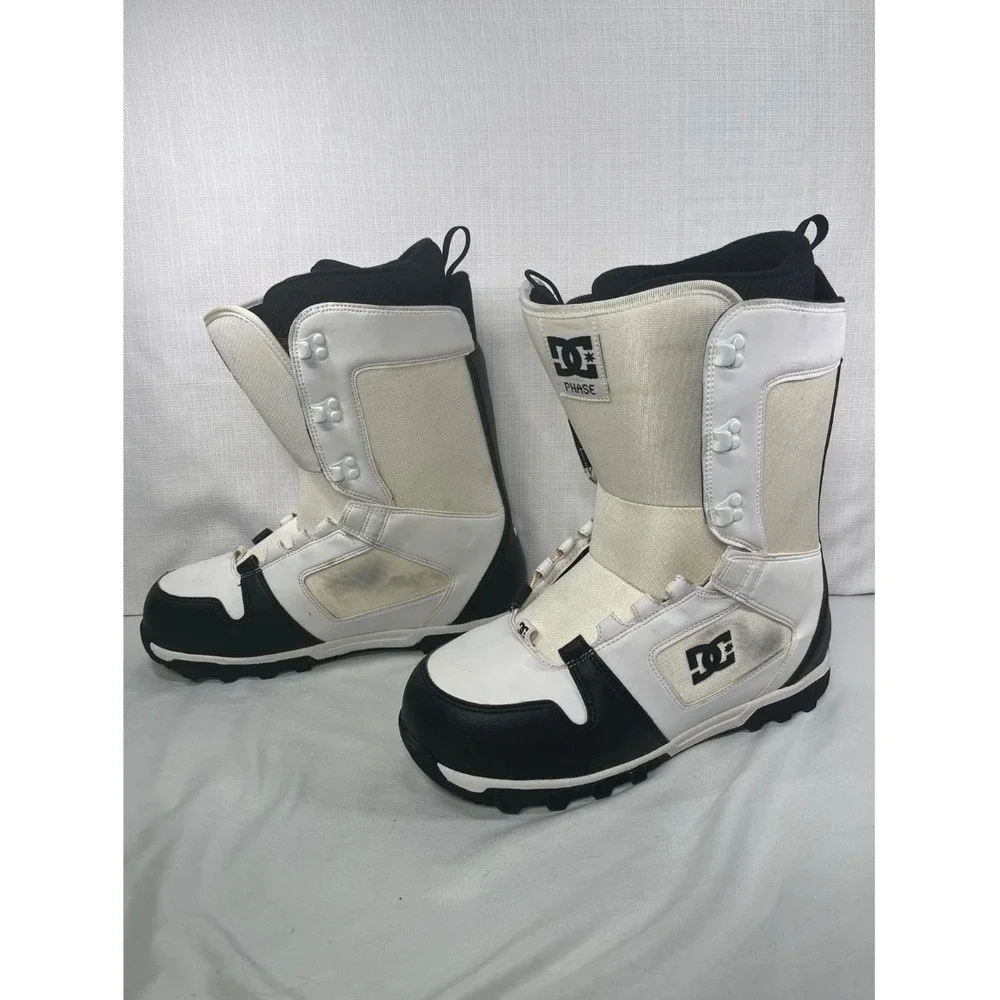 DC Phase 2011 Snowboard Boots Mens 12 White Black 302797 Lace Up Sport Winter